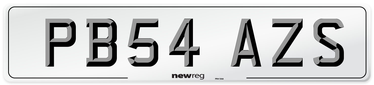 PB54 AZS Number Plate from New Reg